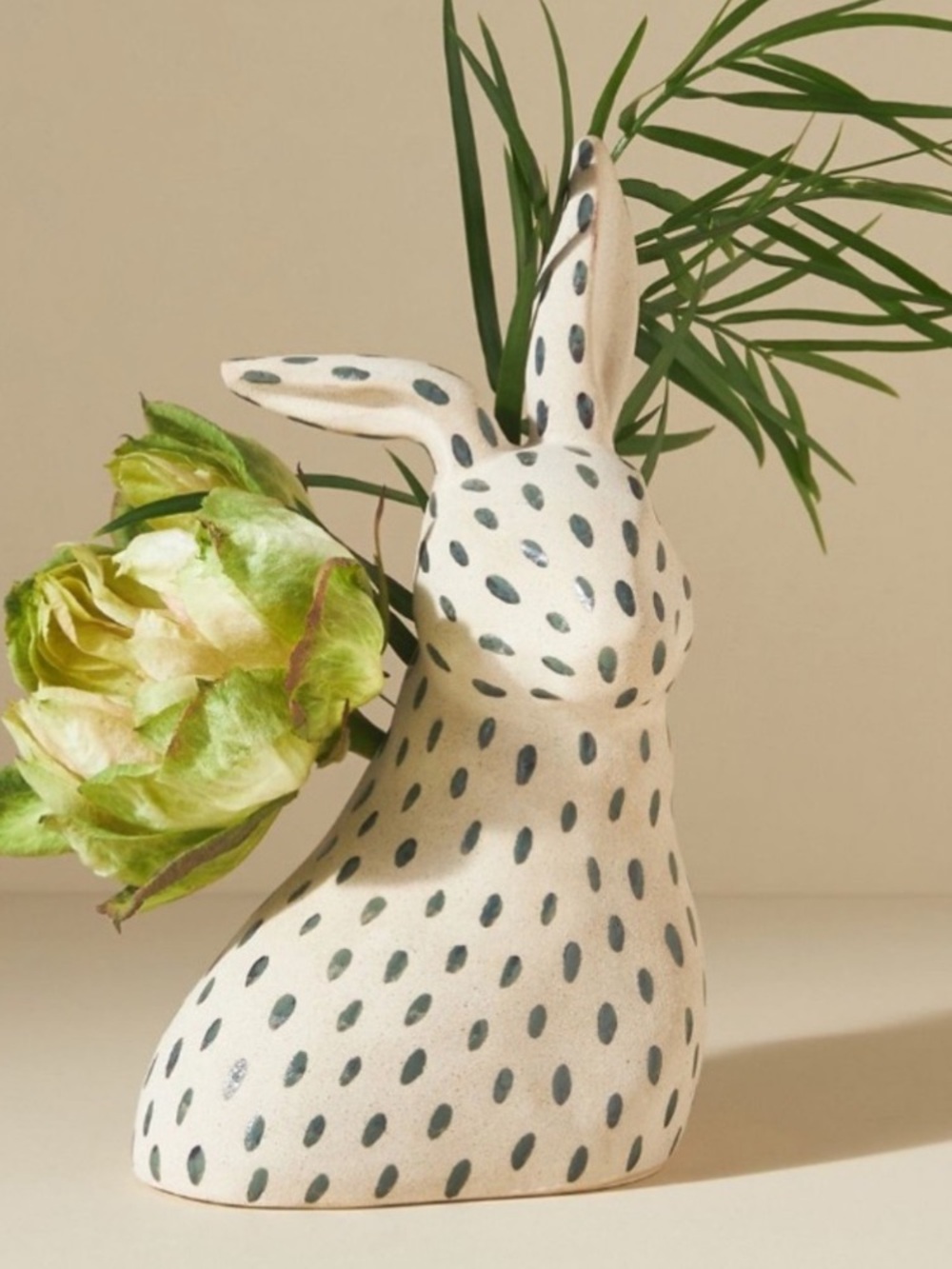 Anthropologie Bunny Rabbit Stoneware Woodland Bud Vase Whimsical Decor